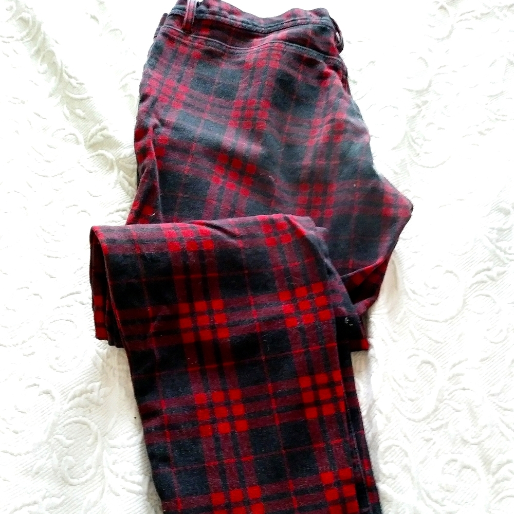 Tartan Stretch skinny pants M/L